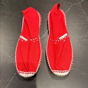 Alpargatas Red Canvas Espadrille Flats